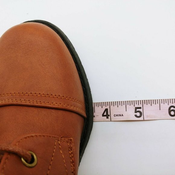 Wild Diva Lounge Tasha 04 Combat Boots Cognac New - Picture 6 of 10